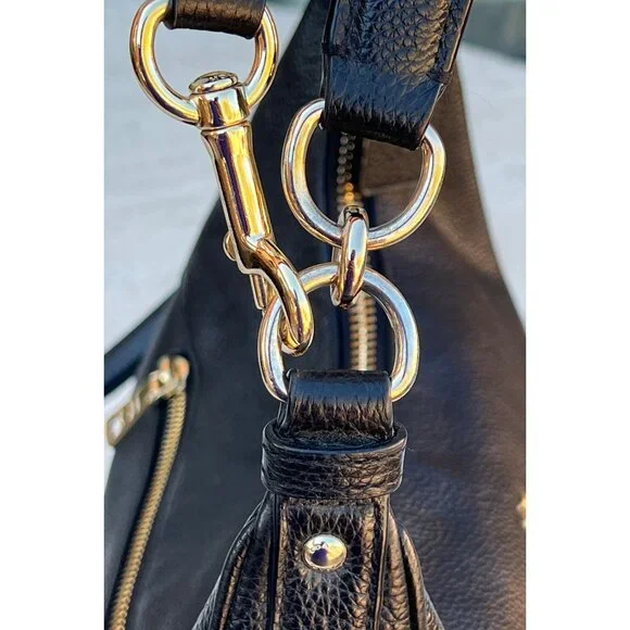 Coach Black Pebbled Leather Harley Hobo Crossbody Bag with Tag Adjustable Strap - Picture 14 of 16